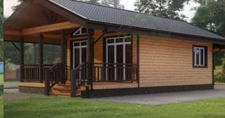 Проект одноэтажного дома из бруса с террасой - Строительство в Кыштыме от Строй-Кшт от 136565 руб.